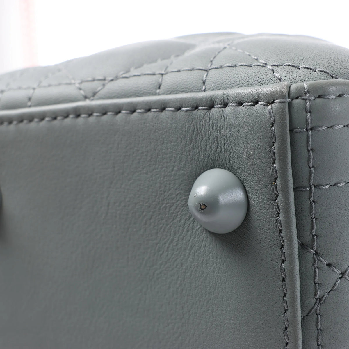 Dior Lady Dior Large Cannage Leather 2Way Handbag in Gray