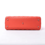 Dior Lady Dior Leather Cannage Large 2Way Handbag in Orange