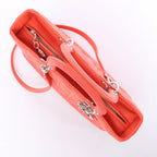 Dior Lady Dior Leather Cannage Large 2Way Handbag in Orange