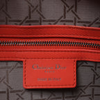 Dior Lady Dior Leather Cannage Large 2Way Handbag in Orange