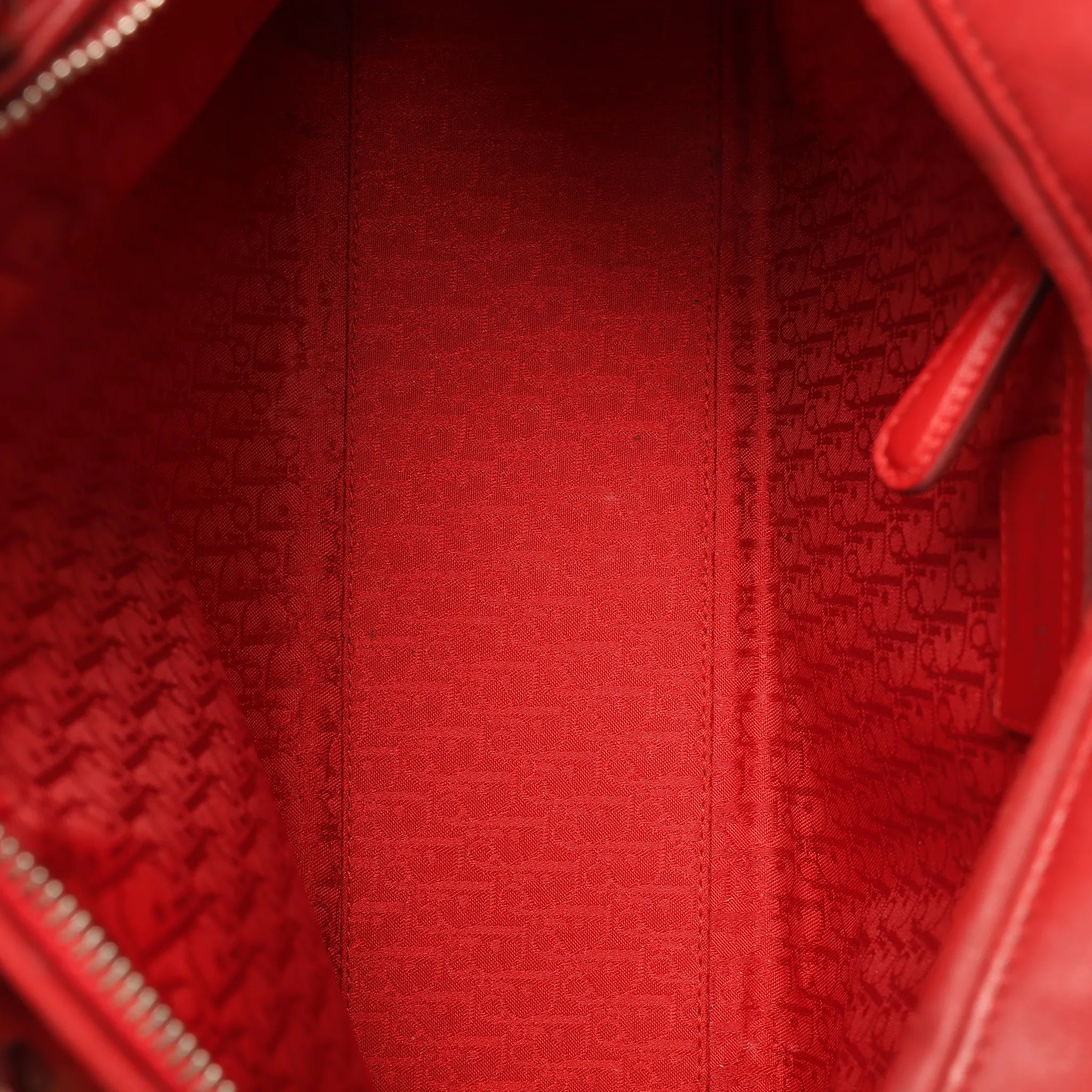 Dior Lady Dior Leather Cannage Large 2Way Handbag in Red