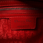 Dior Lady Dior Leather Cannage Large 2Way Handbag in Red