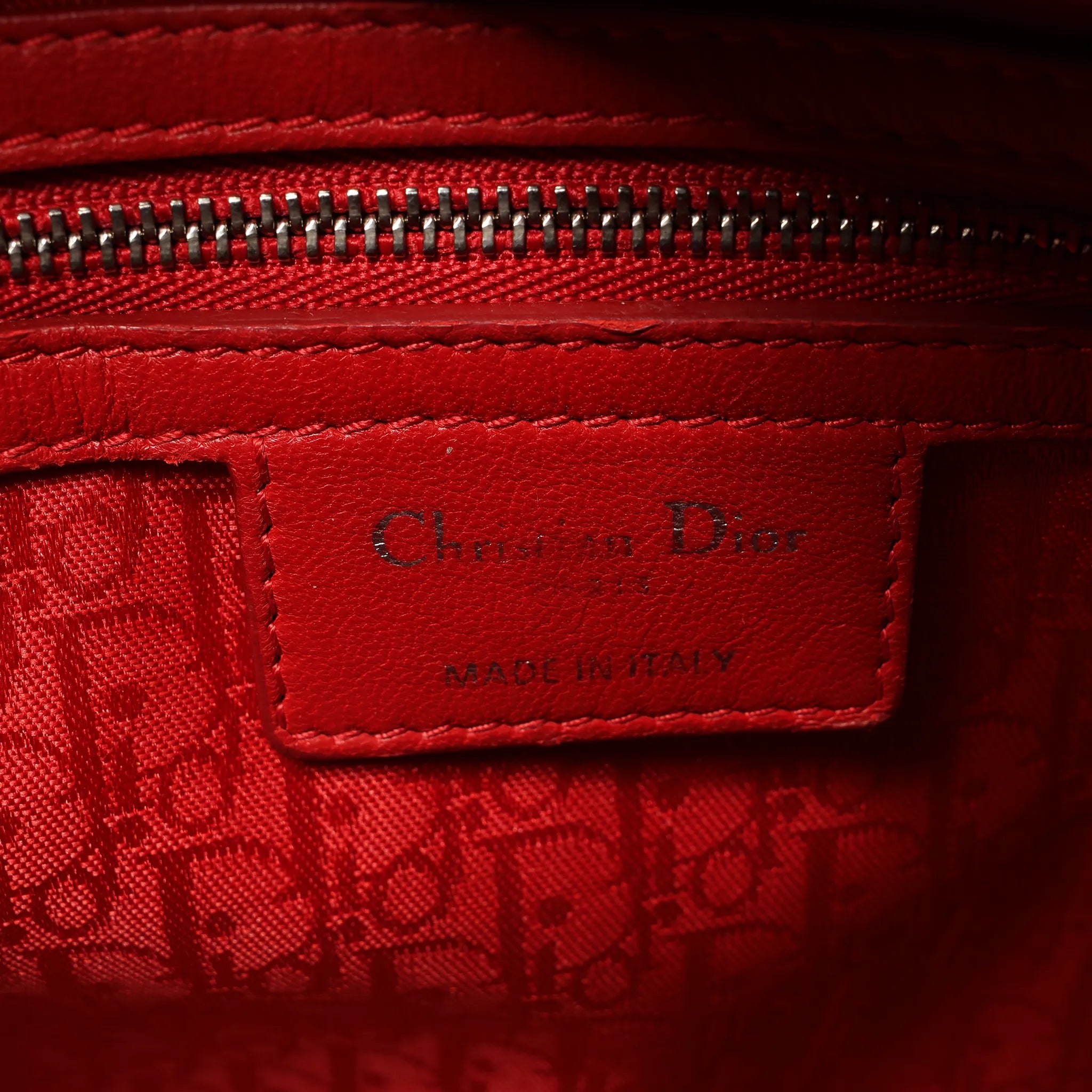 Dior Lady Dior Leather Cannage Large 2Way Handbag in Red