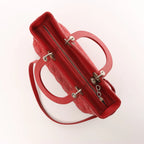 Dior Lady Dior Leather Cannage Large 2Way Handbag in Red