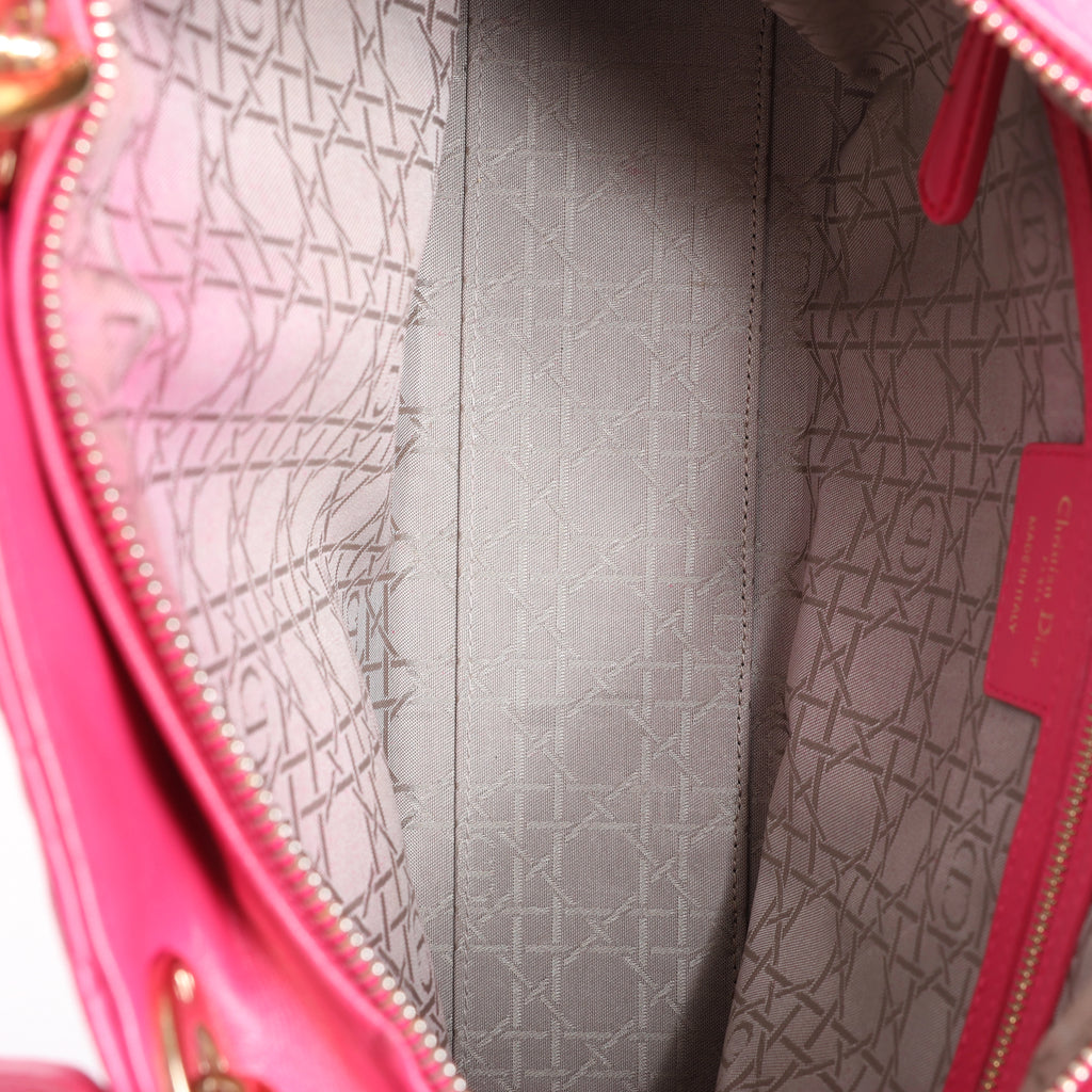 Christian Dior Lady Dior Large Cannage Leather Handbag in Pink