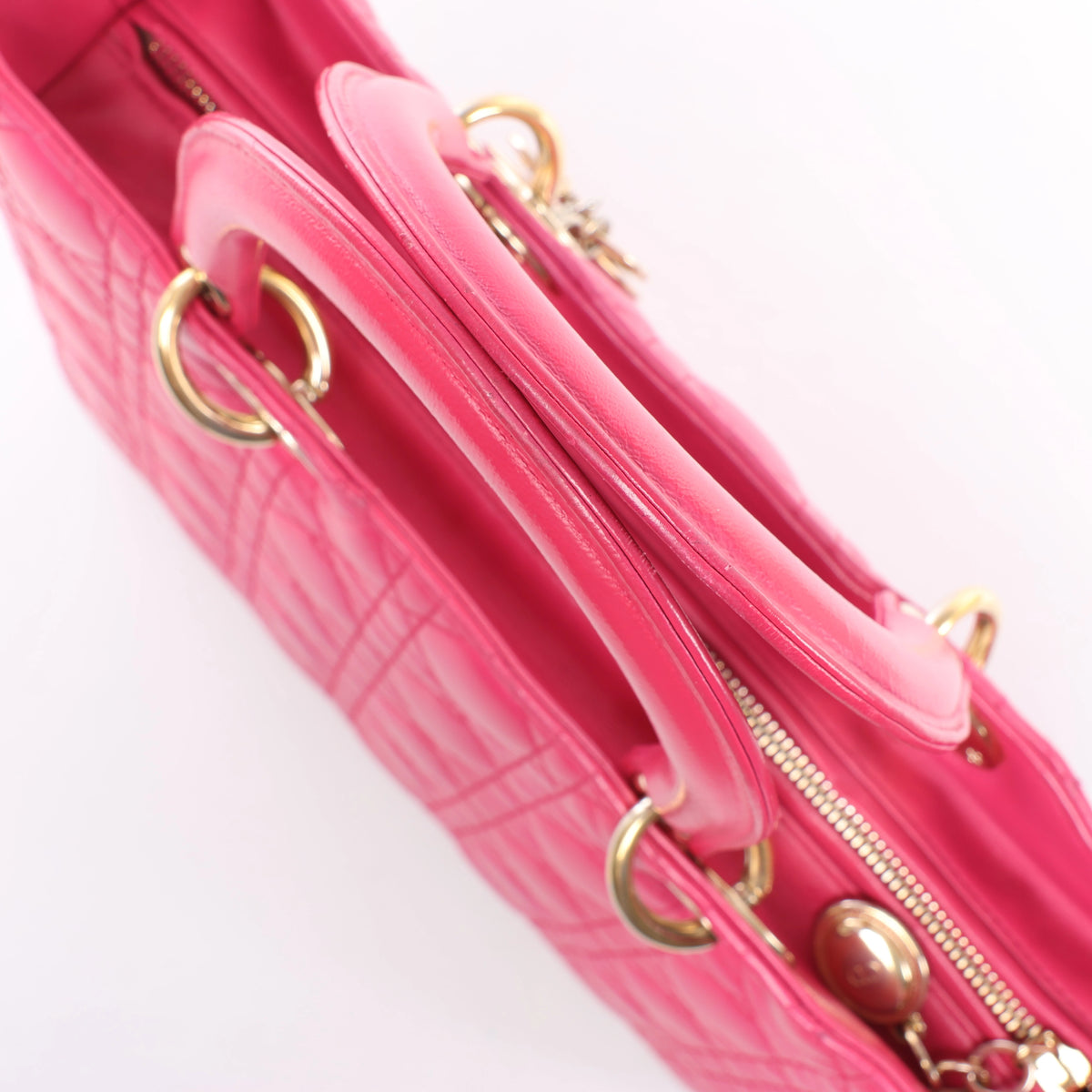 Christian Dior Lady Dior Large Cannage Leather Handbag in Pink