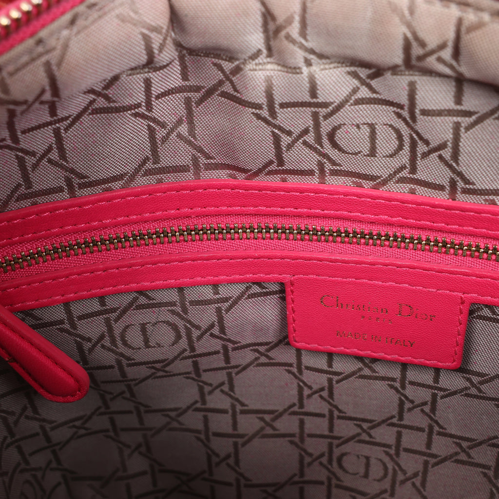 Christian Dior Lady Dior Large Cannage Leather Handbag in Pink