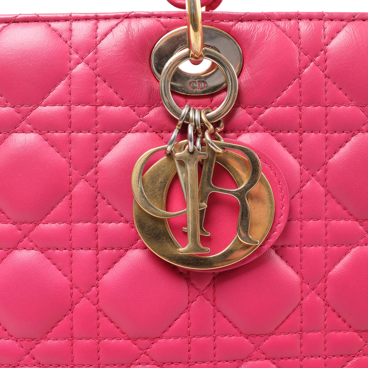 Christian Dior Lady Dior Large Cannage Leather Handbag in Pink