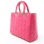 Christian Dior Lady Dior Large Cannage Leather Handbag in Pink