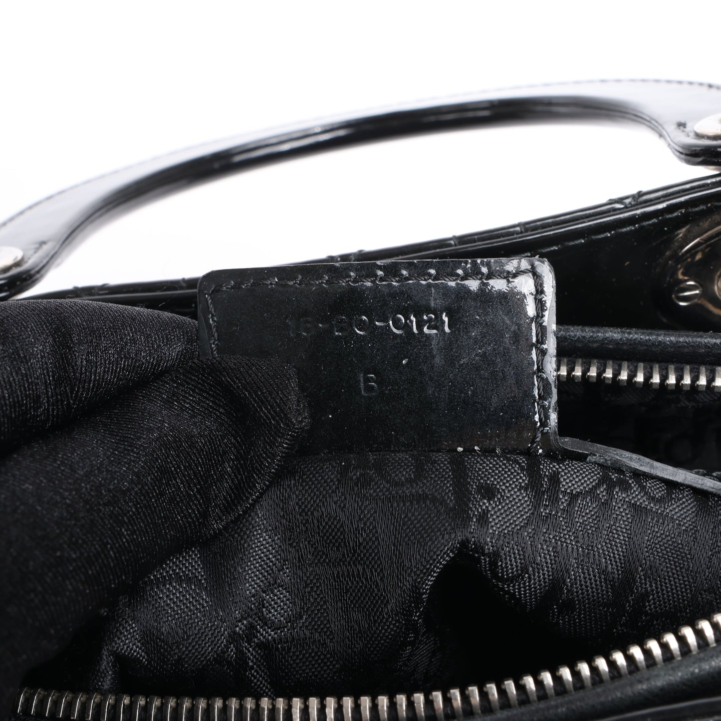 Grand sac à main Dior Lady Dior en cuir verni Cannage noir