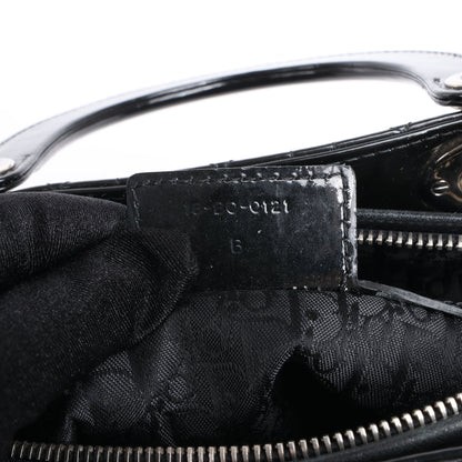Grand sac à main Dior Lady Dior en cuir verni Cannage noir
