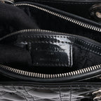 Dior Lady Dior Patent Leather Cannage Large Handbag in Black