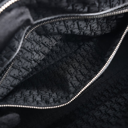 Grand sac à main Dior Lady Dior en cuir verni Cannage noir