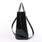 Dior Lady Dior Patent Leather Cannage Large Handbag in Black