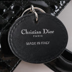 Dior Lady Dior Patent Leather Cannage Large Handbag in Black