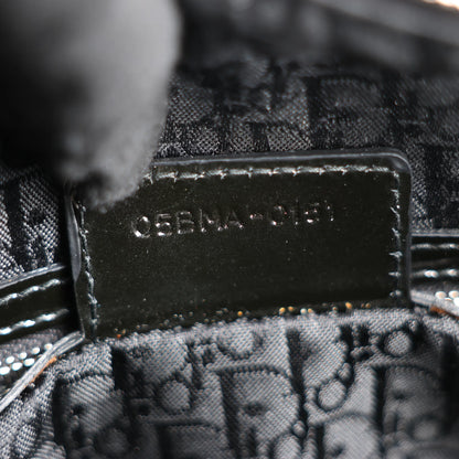 Dior Lady Dior Large Patent Leather Cannage 2Way Handbag in Black