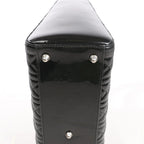 Dior Lady Dior Large Patent Leather Cannage 2Way Handbag in Black