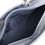 Dior Lady Dior Dennim x Leather Cannage Large Handbag in Navy Blue