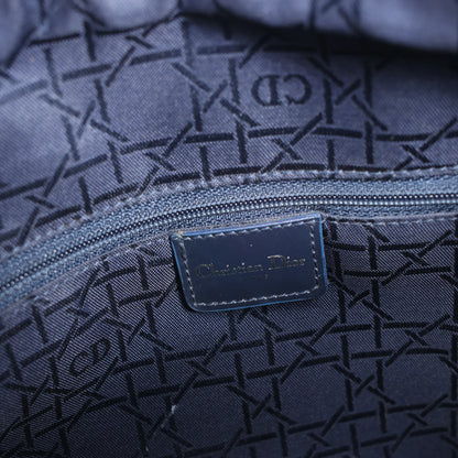 Dior Lady Dior Dennim x Leather Cannage Large Handbag in Navy Blue