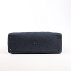 Dior Lady Dior Dennim x Leather Cannage Large Handbag in Navy Blue