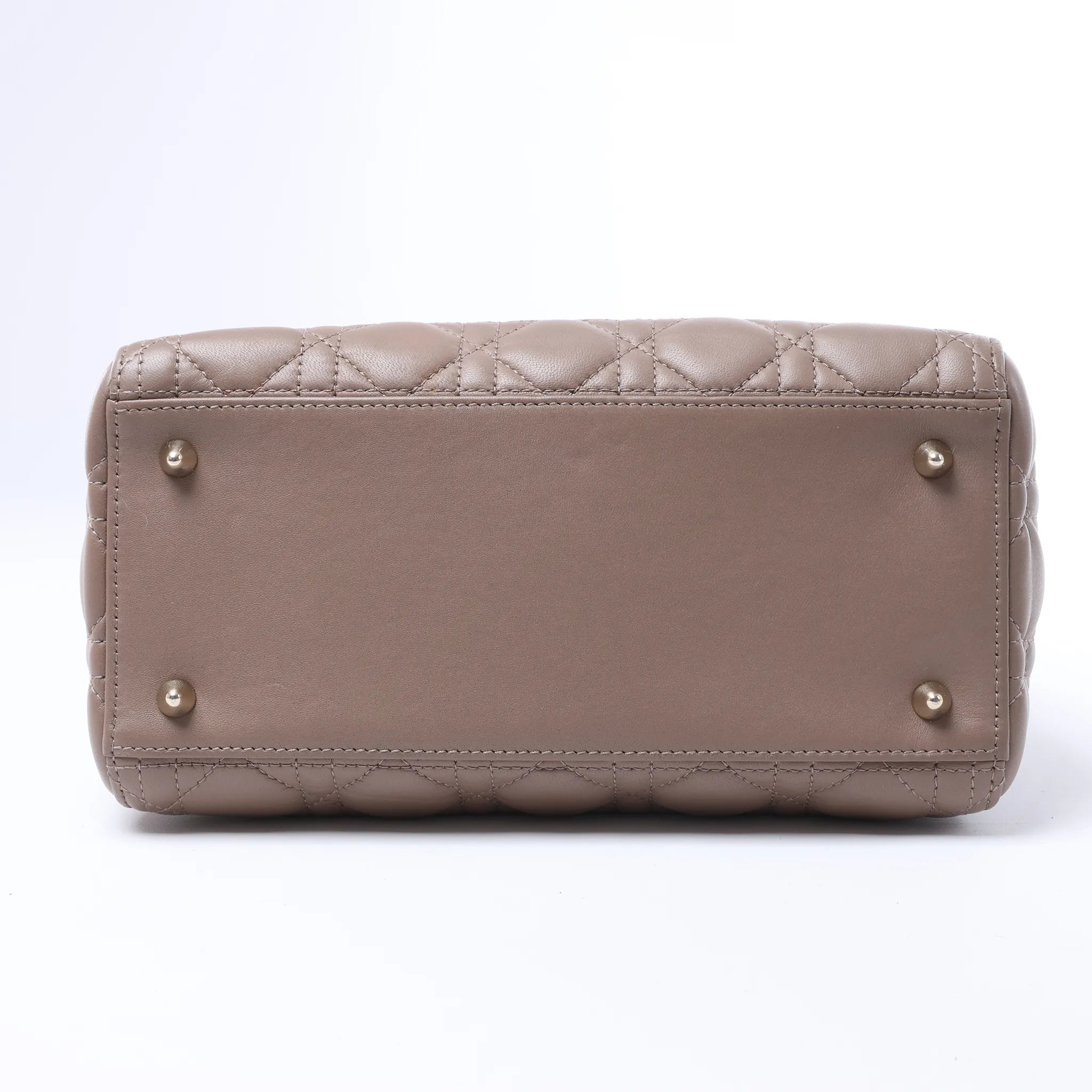 Dior Lady Dior Medium Cannage Leather 2Way Handbag in Beige