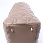 Dior Lady Dior Medium Cannage Leather 2Way Handbag in Beige