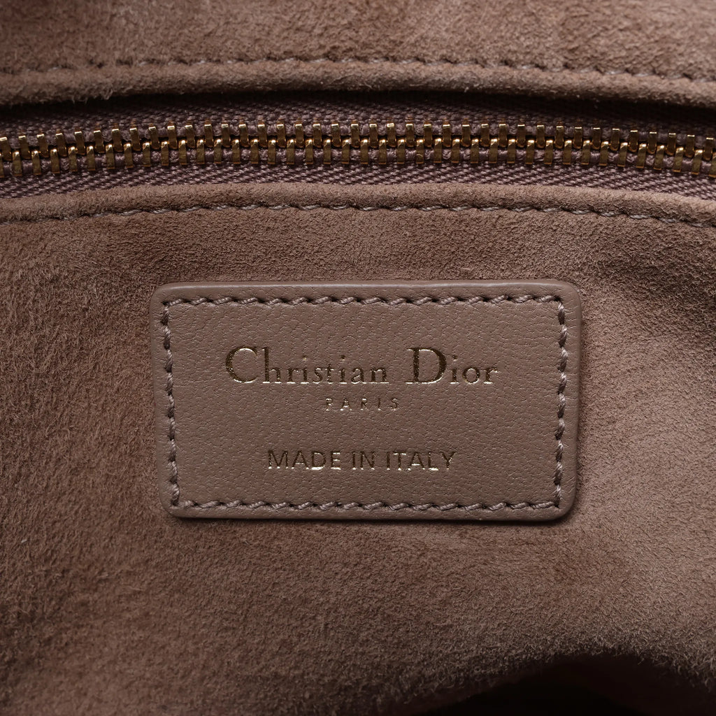 Dior Lady Dior Medium Cannage Leather 2Way Handbag in Beige