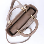 Dior Lady Dior Medium Cannage Leather 2Way Handbag in Beige