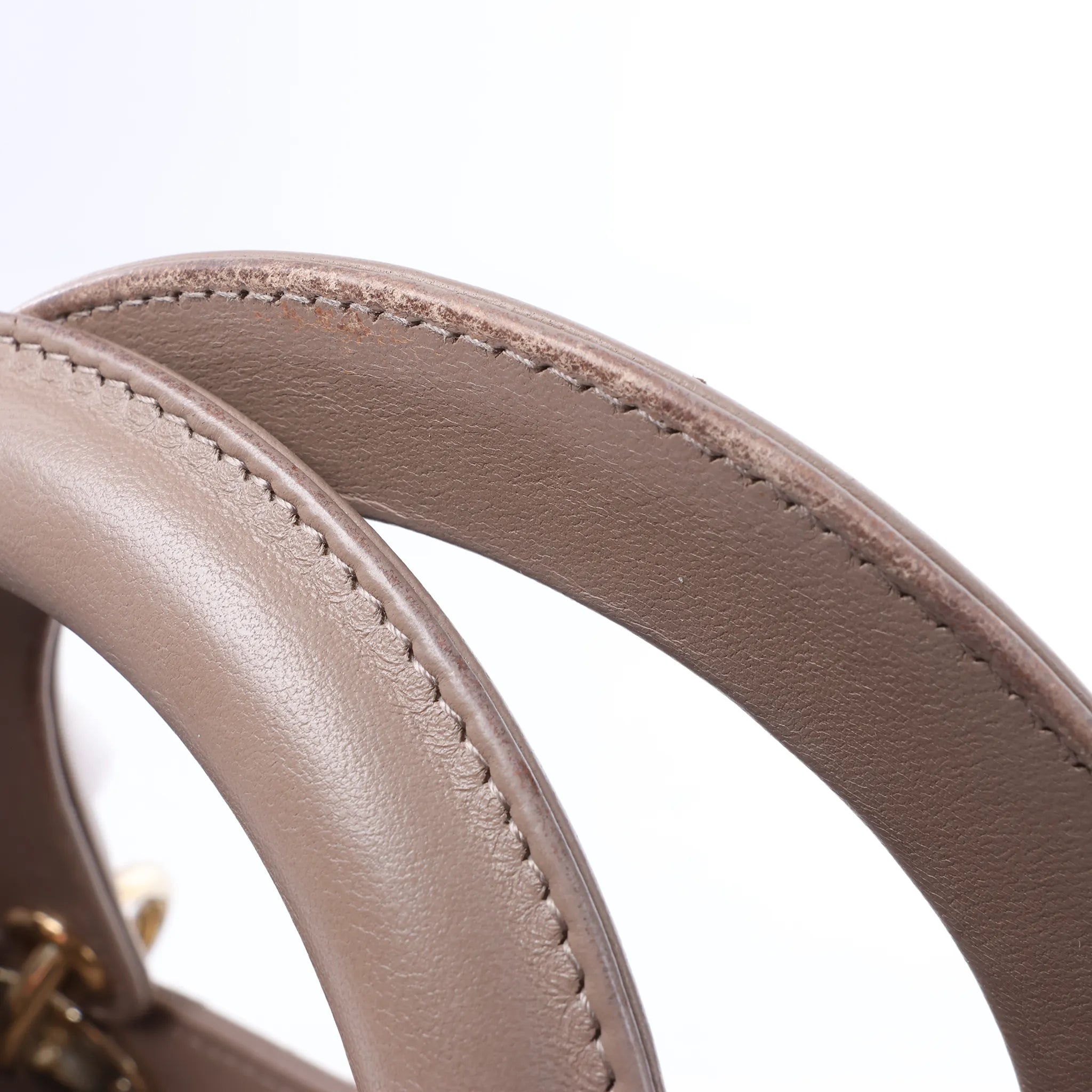Dior Lady Dior Medium Cannage Leather 2Way Handbag in Beige