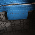 Dior Lady Dior Leather Medium 2Way Handbag in Blue