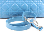 Dior Lady Dior Leather Medium 2Way Handbag in Blue