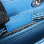 Dior Lady Dior Leather Medium 2Way Handbag in Blue