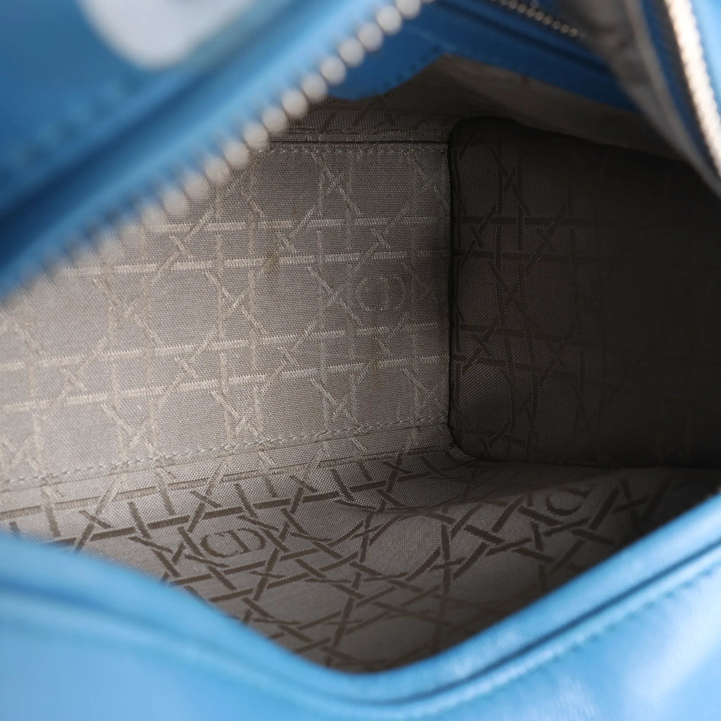 Dior Lady Dior Leather Medium 2Way Handbag in Blue