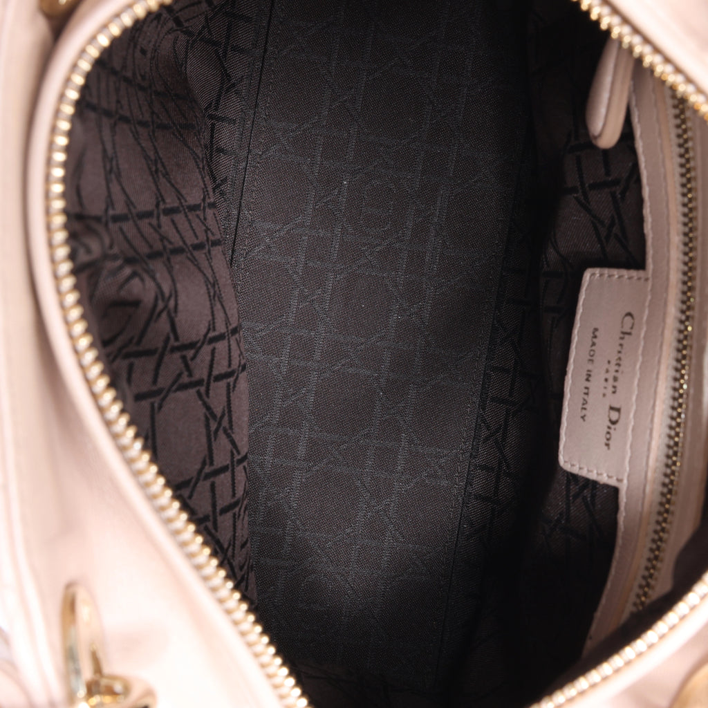 Dior Lady Dior Cannage Leather 2Way Handbag in Pink