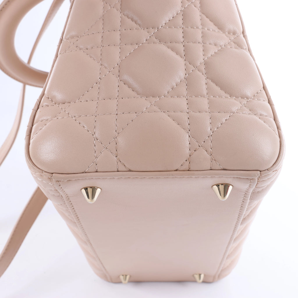 Dior Lady Dior Cannage Leather 2Way Handbag in Pink