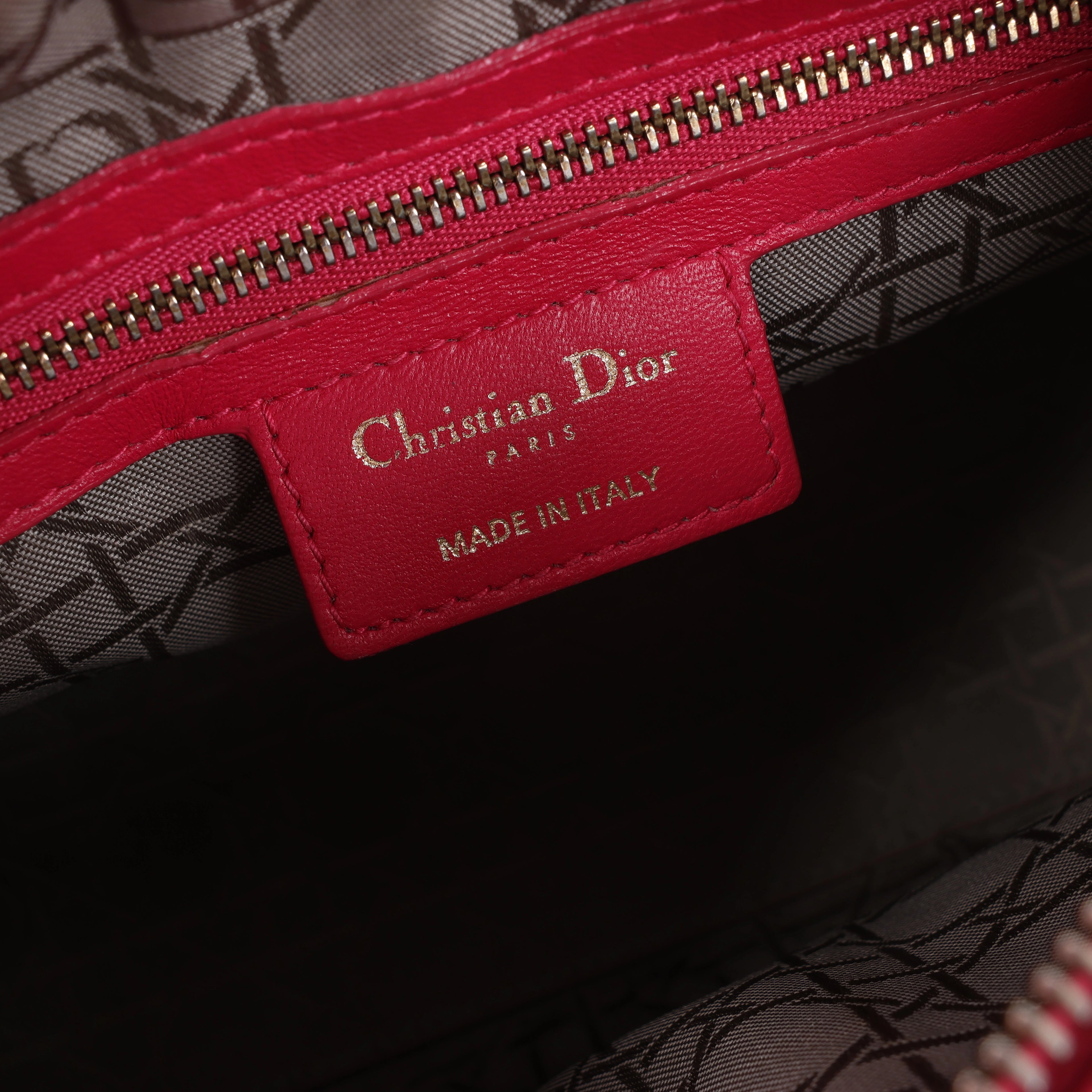 Christian Dior Lady Dior Medium Cannage Leather 2Way Handbag in Pink
