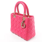 Christian Dior Lady Dior Medium Cannage Leather 2Way Handbag in Pink
