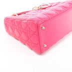 Christian Dior Lady Dior Medium Cannage Leather 2Way Handbag in Pink