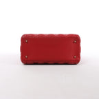 Dior Lady Dior Cannage Leather 2Way Handbag Red