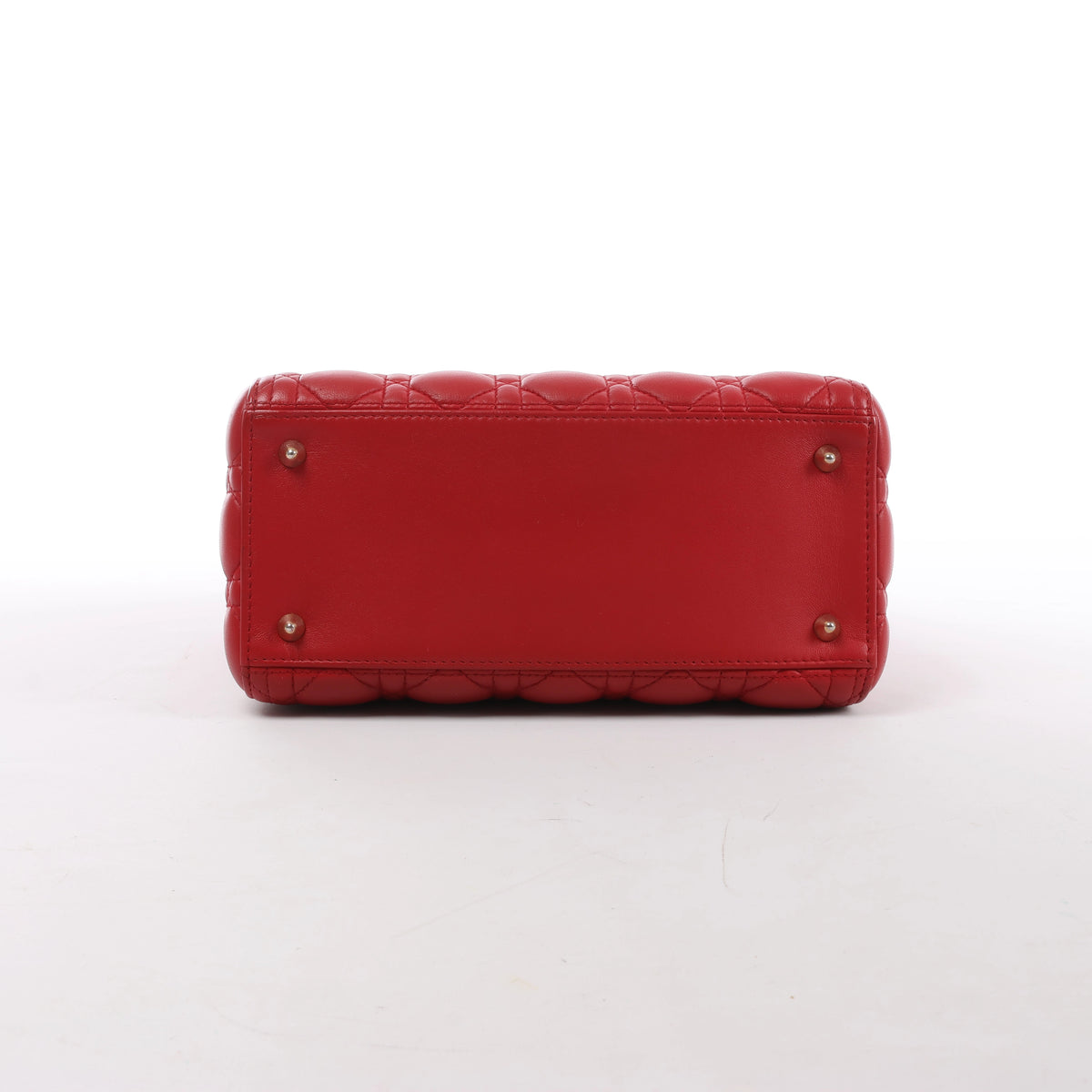 Dior Lady Dior Cannage Leather 2Way Handbag Red