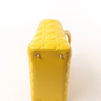 Dior Lady Dior Cannage Leather 2Way Handbag in Yellow