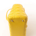 Dior Lady Dior Cannage Leather 2Way Handbag in Yellow