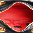 Dior Lady Dior Cannage Leather Handbag in Black