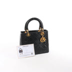 Dior Lady Dior Cannage Leather Handbag in Black