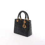 Dior Lady Dior Cannage Leather Handbag in Black