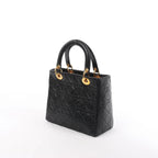 Dior Lady Dior Cannage Leather Handbag in Black