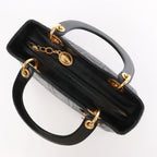 Dior Lady Dior Cannage Leather Handbag in Black
