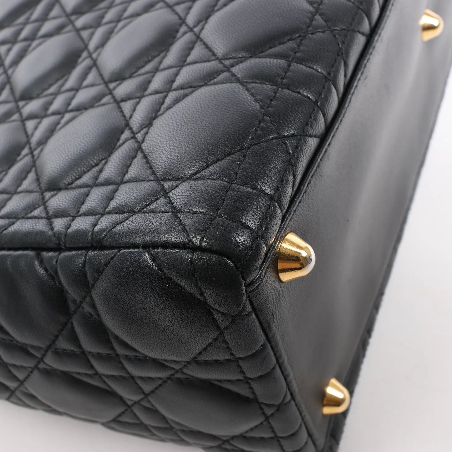 Dior Lady Dior Large Cannage Leather Handbag in Black