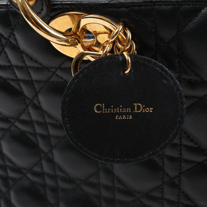 Dior Lady Dior Large Cannage Leather Handbag in Black