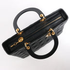 Dior Lady Dior Large Cannage Leather Handbag in Black